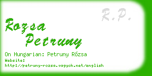 rozsa petruny business card
